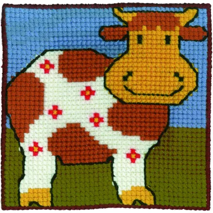 Permin Kirjontasarja Lasten Kangas Lehmä 25x25cm